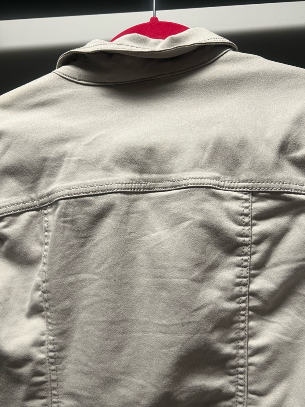 Cream Denim Jacket with Button-Front - Classic Trucker - Picture 9 of 9